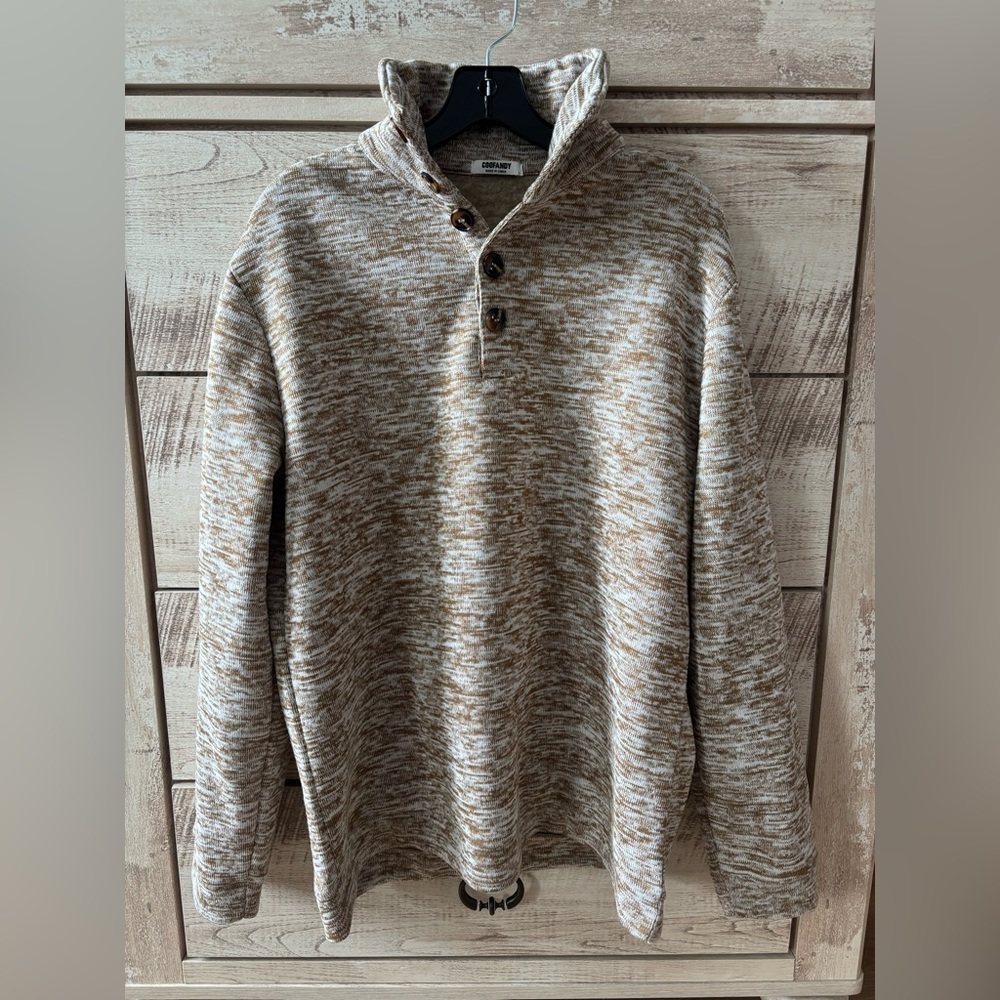 NWOT Coofandy 
Men’s 1/4 button up sweater